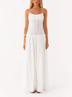 Ruffled Edges Camisoles Sweet Maxi Dresses