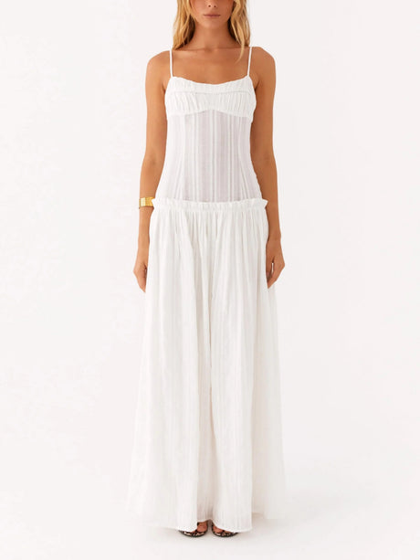 Ruffled Edges Camisoles Sweet Maxi Dresses