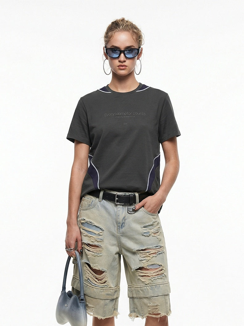 Color-blocked Patchwork Quick-drying T-shirts