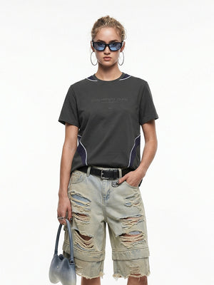 Color-blocked Patchwork Quick-drying T-shirts