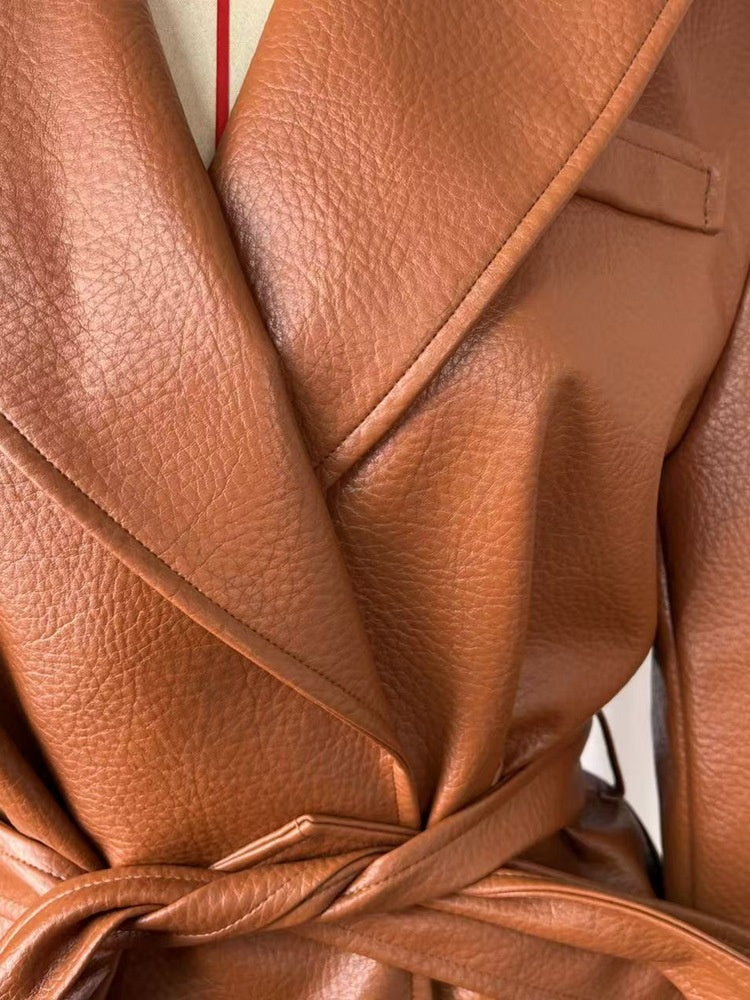 Belted Leather Jacket