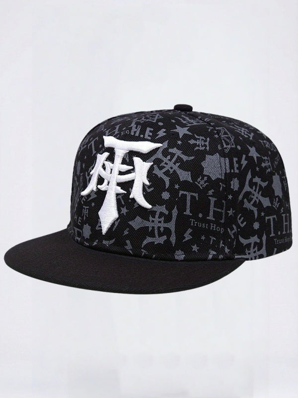 Hip-hop Embroidery Hip Hop Flat-brimmed Hat Baseball Caps