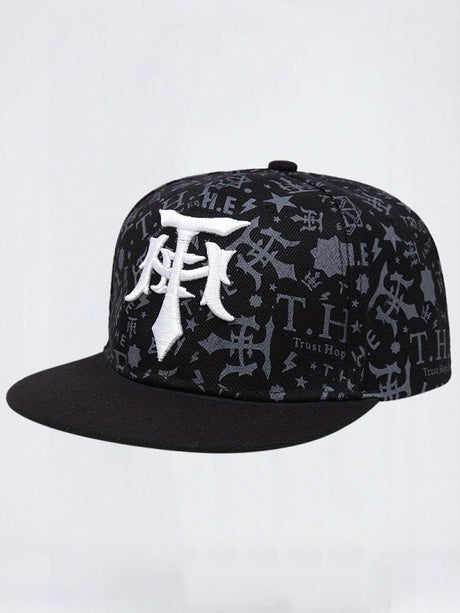 Hip-hop Embroidery Hip Hop Flat-brimmed Hat Baseball Caps