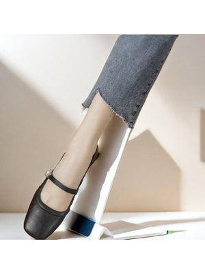 Liber Spring and Autumn Pearl Women's High Heel Mary Jane Shoes