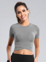 Cross Crew Neck Short Sleeve Exercise And Fitness Yoga T-shirts