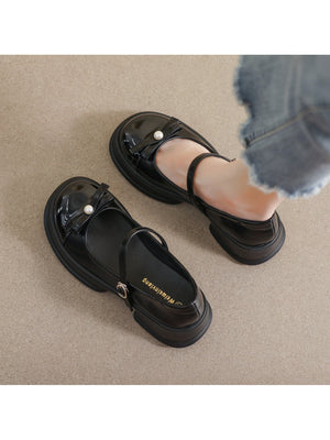 Liber Spring and Autumn Platform Bowknot Women's Mary Jane Shoes