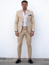 Flax Solid Color Suit Set 2-piece Sets