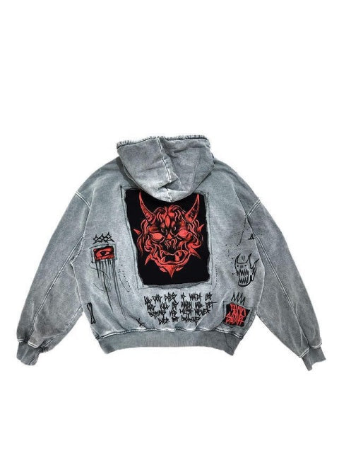 Liber Autumn Neutral wear Washed and aged Devil Print Jackets
