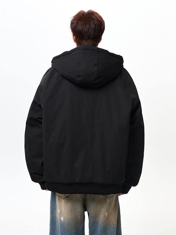 Leopard Contrasting Colors Hooded Winter Coats