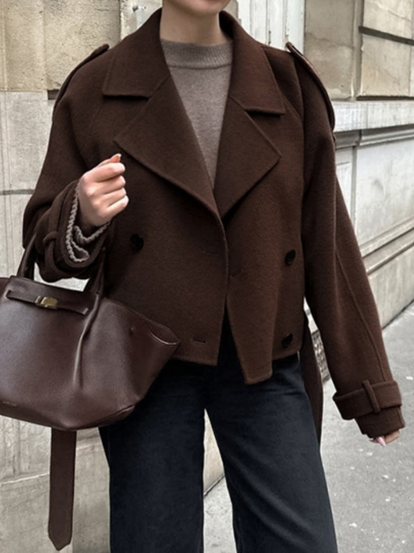 Liber Autumn Women's Woolen cloth Solid Color Jackets
