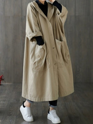 Oversized Hooded Trench Coat