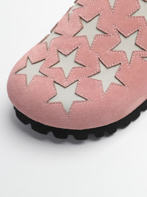"Nomadic" Series Star-patterned Mule Shoes, Fashionable Genuine Leather Birkenstocks Platform Slippers For Men And Women