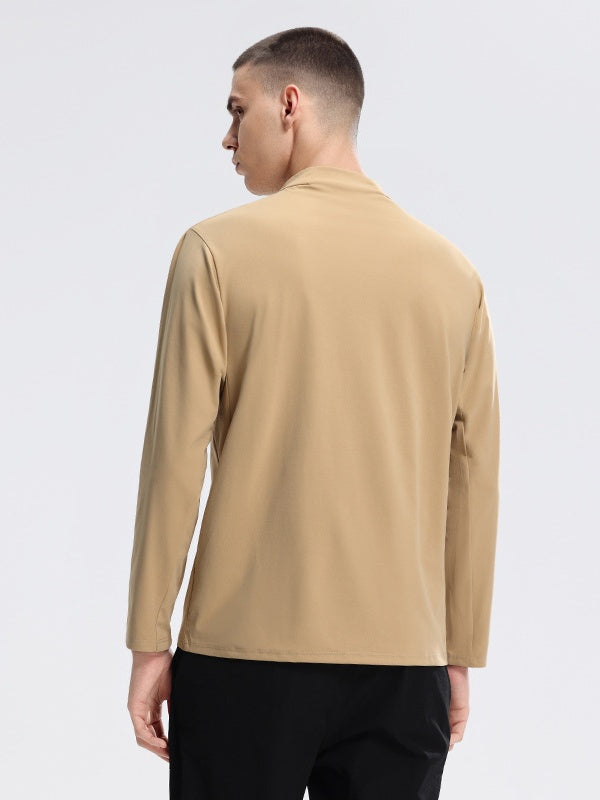 Outdoor Commuting Breathable Quick-drying Running Stand Collar Half Zipper T-shirts