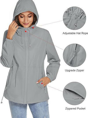 Hooded Waterproof Light Portable Raincoat Windproof Windbreaker