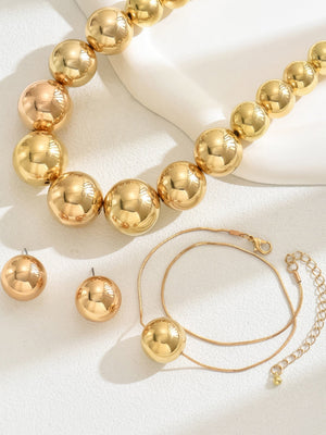 Geometric Sphere Design Bracelets, Necklaces, Earrings Jewelry Sets