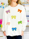 Christmas Bow-tie Towel Embroidery Sequins And Glitter Sweatshirts&Hoodies