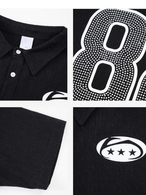 Rhinestone-studded Number No. 88 Polo Shirts