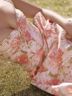 Floral Print Sundress With Tie Bow