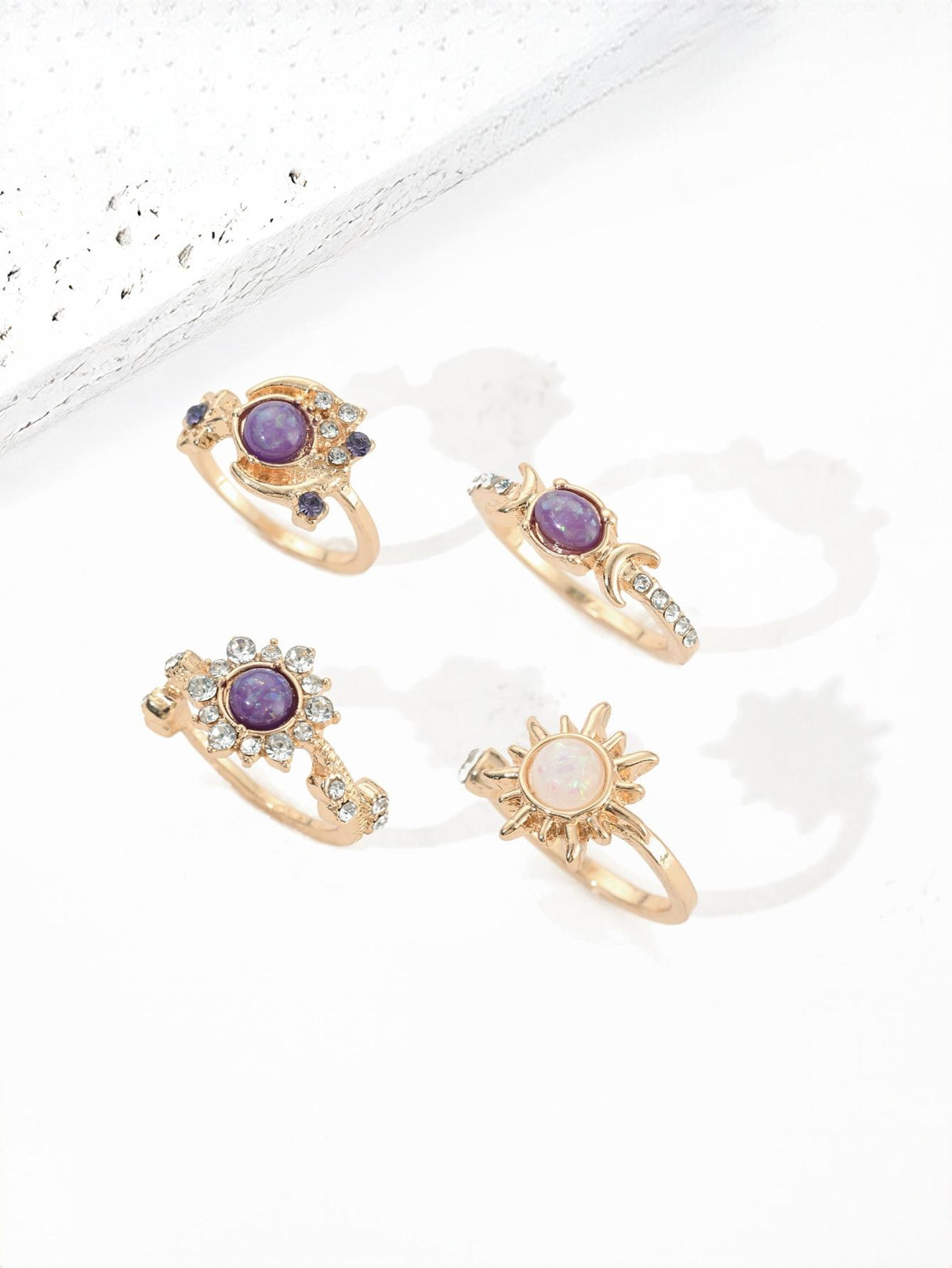 Colored Gemstone Ring Set