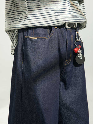Retro Color-blocked Loose-fit Straight-fit Jeans