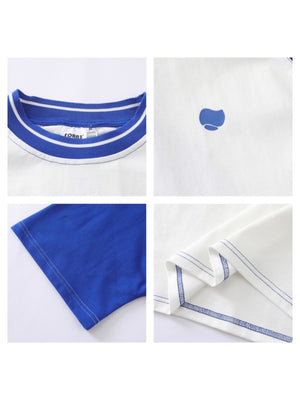 Color-blocked Letter Printed T-shirts