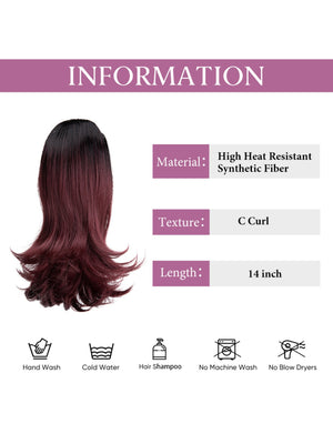 Slightly Curled Short Hair With Drawstring Ponytail, Made Of Synthetic High-temperature Silk Wig