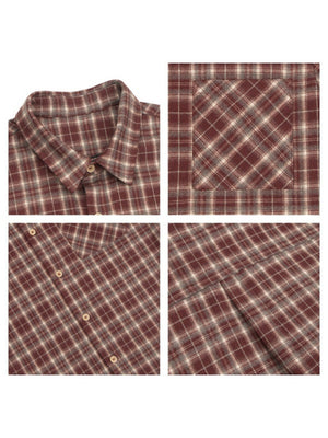 Plaid Layered-look Retro Shirts