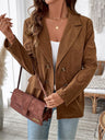Corduroy Cardigan Double-breasted Long Sleeve Loose Leisure Workplace Suit Jacket