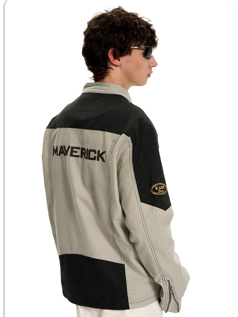 Retro Locomotive Short And Wide Boxy Loose Letter Jackets