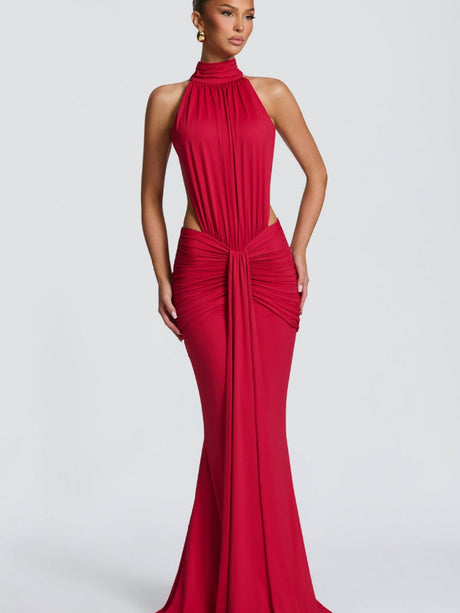 Halter Hip-hugging Banquet Maxi Dresses