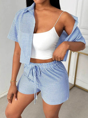 Stripes Shirt&Short 2-piece Sets