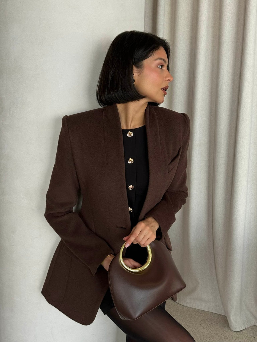 Single Buckle Slim Fit Pocket Long Sleeve Workplace Formal Custom-made Suit Jacket