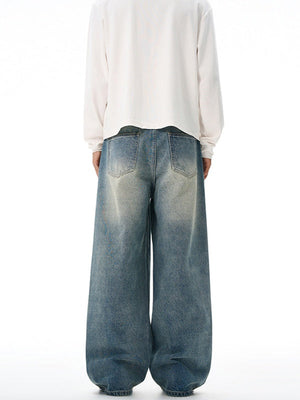 Liber Autumn Men's Pocket decoration Jeans