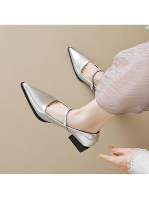 Liber Spring and Autumn Metallic Women's Mary Jane Shoes