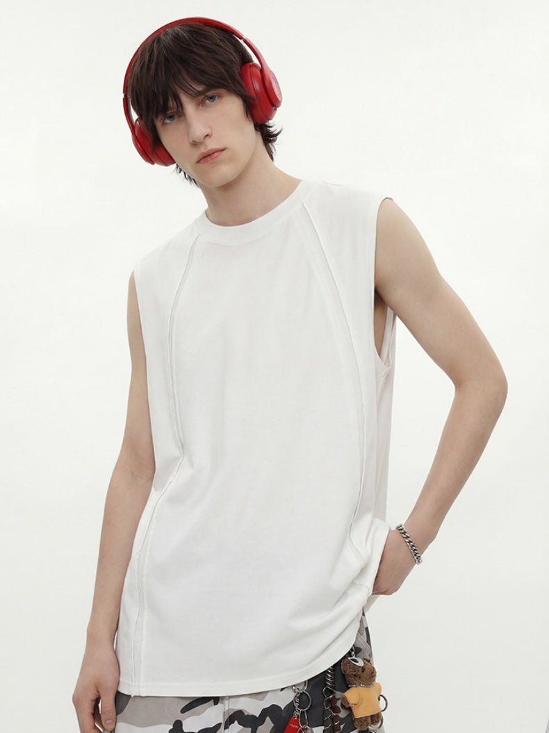 Retro Sports Patchwork Batik Tank Tops