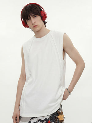 Retro Sports Patchwork Batik Tank Tops