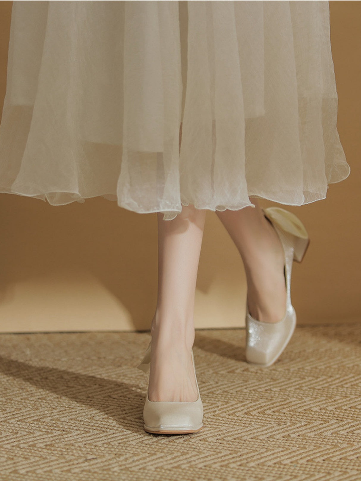 Bow-tie Satin High Heels
