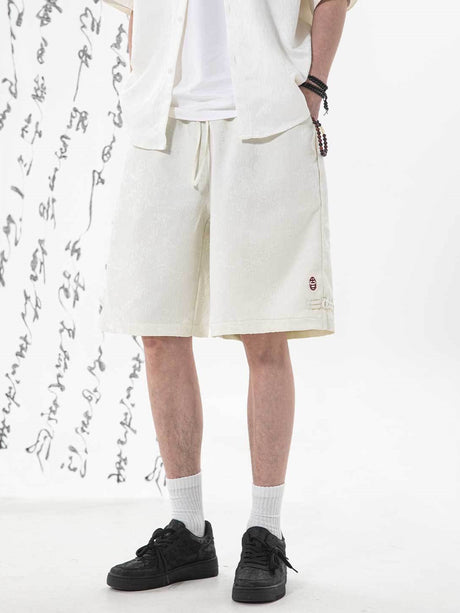 New Chinese Style Plum Bossom Breathable Shorts