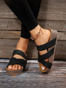 Cross-strap Woven Sandals