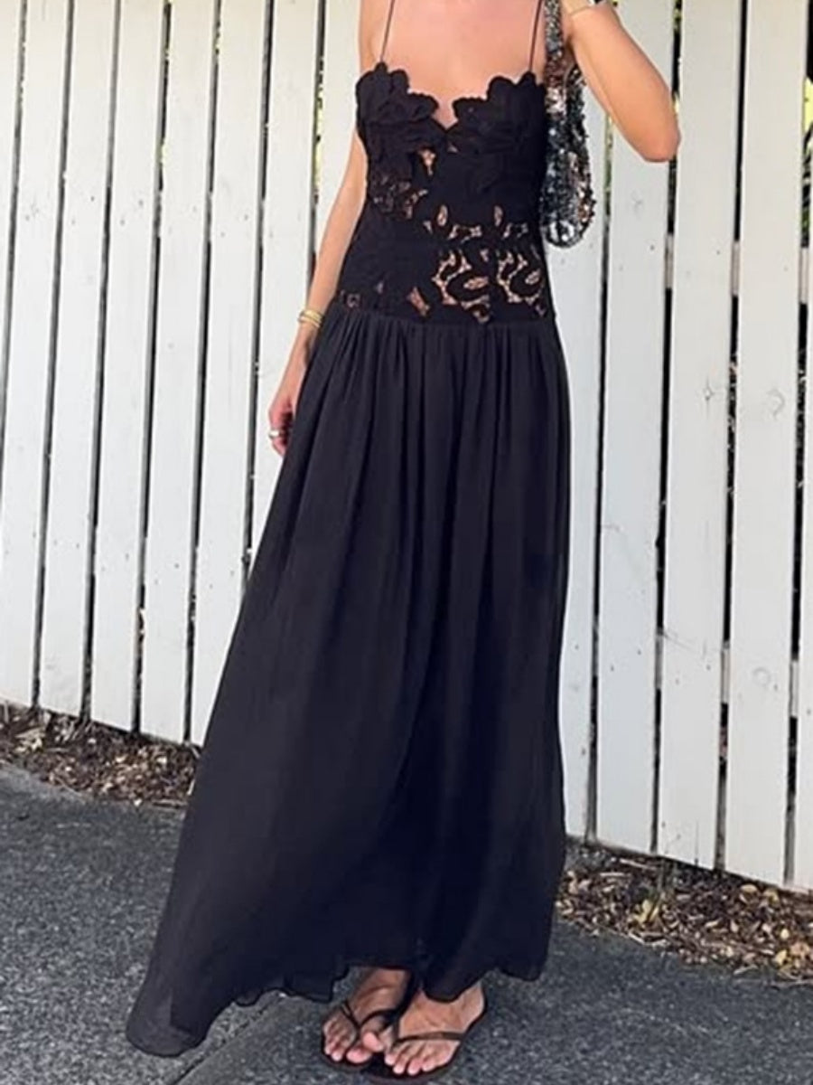 Maxikleider mit Spitzeneinsatz an der Taille für Partys