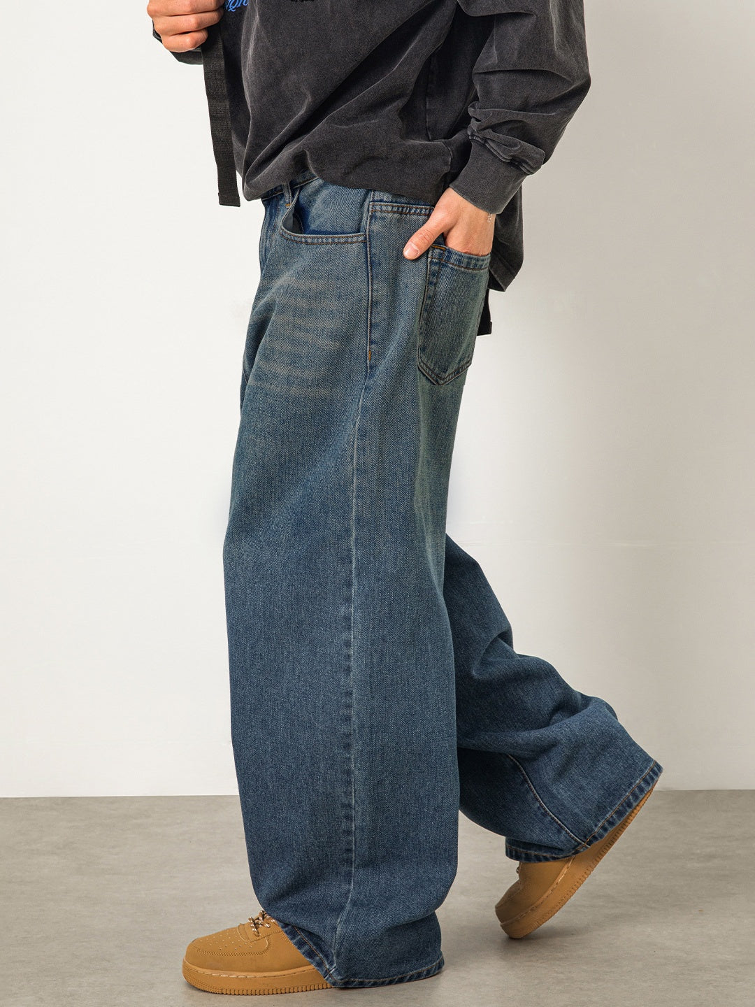 Washed Gradient Blue Straight-fit Jeans