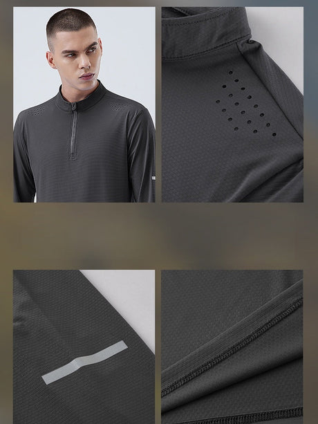 Half Zipper Quick-drying Sports Fitness Breathable Train Running T-shirts