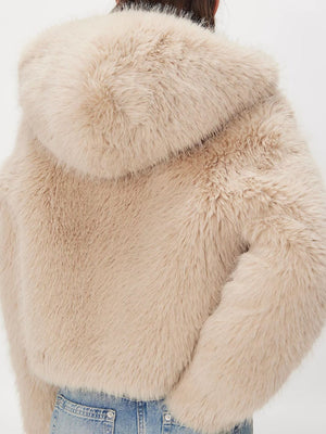 Hooded Zipper Plush Long-Sleeved Coat For Autumn And Winter