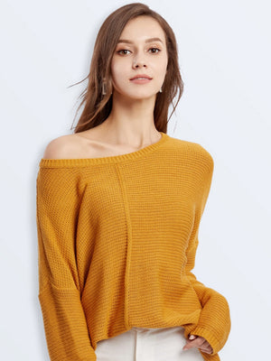 Liber Autumn women's patchwork raglan sleeve knitted pullover mesh see-through top