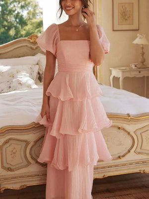 Liber Summer Women's Backless Mesh Maxi Dresses