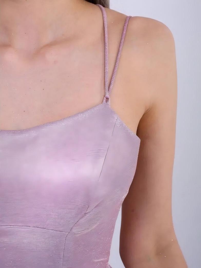 Sexy Backless Design With Slit And Flashing Light Lace Up Maxi Dresses