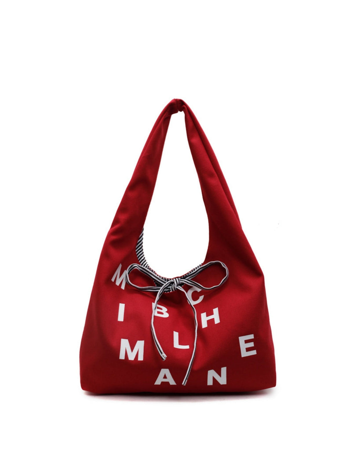 Sac bandoulière décontracté à rayures, grande capacité, avec imprimé lettres tendance et original