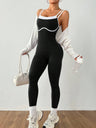 Color-blocked Stripes Cross-back Beauty Exercise And Fitness Yoga Jumpsuits