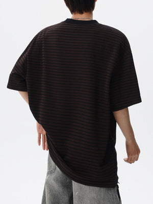 Color-blocked Stripes Loose-fit T-shirts