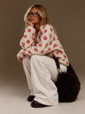 Fleece Floral Fashion Warm Fleece Sweatshirt